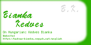 bianka kedves business card